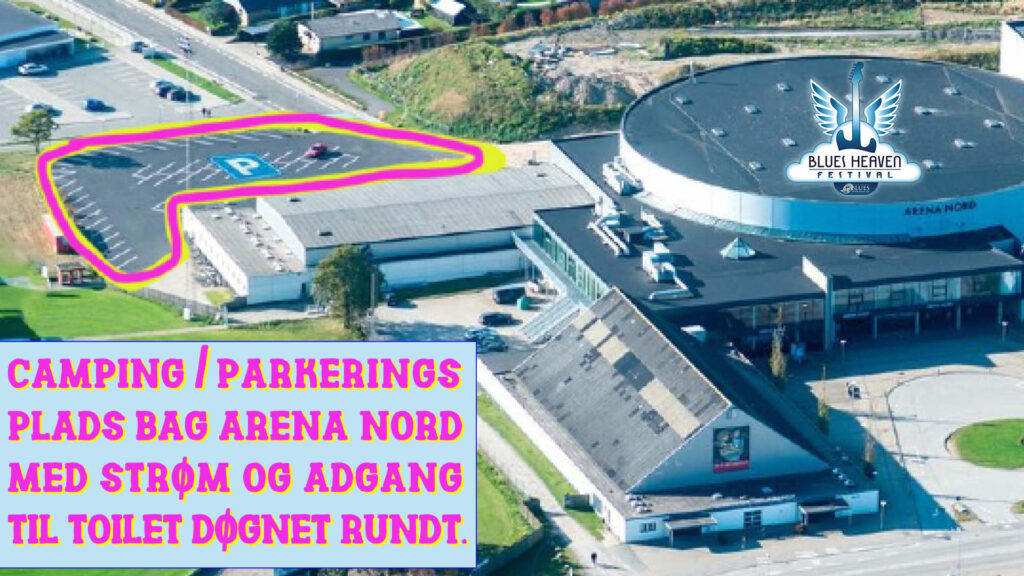 Overnat i din autocamber eller campingvogn med strøm og døgnåbent toilet på parkeringspladsen bag Arena Nord, Frederikshavn.