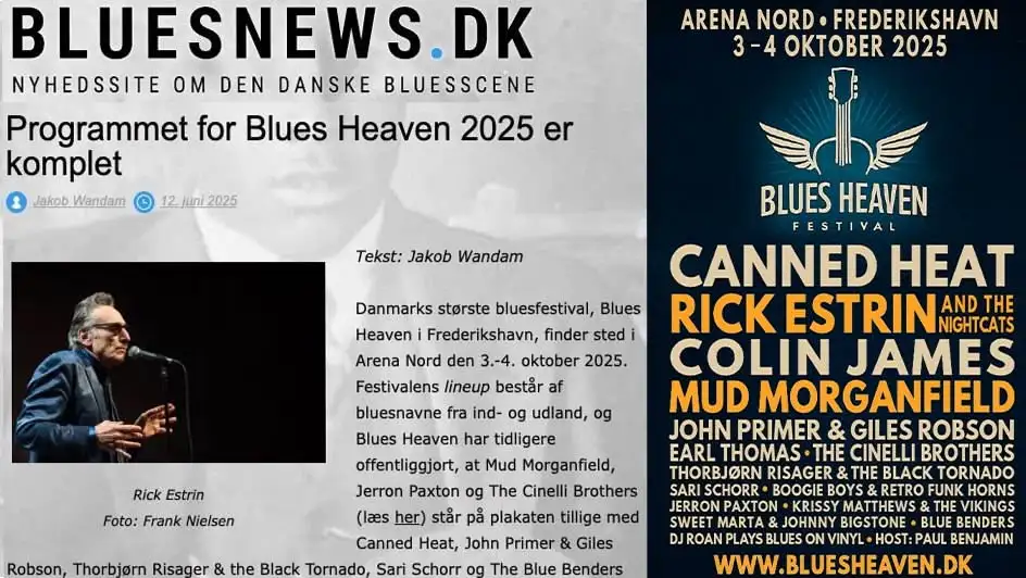 Artikel i BluesNews om 2025 lineup