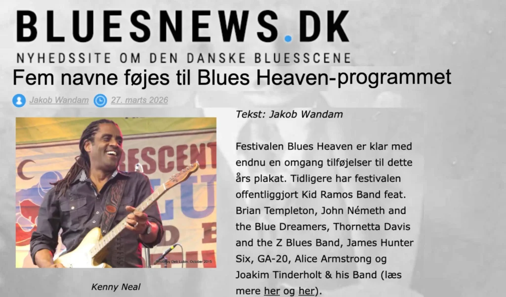 Artikel i BluesNews om 2026 lineup