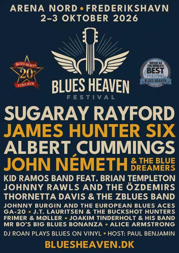 A4-flyer 2026 – forside - grafik til pressebrug - Blues Heaven