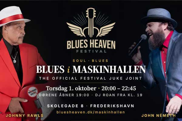 Blues i Maskinhallen – bredformat - grafik til pressebrug - Blues Heaven