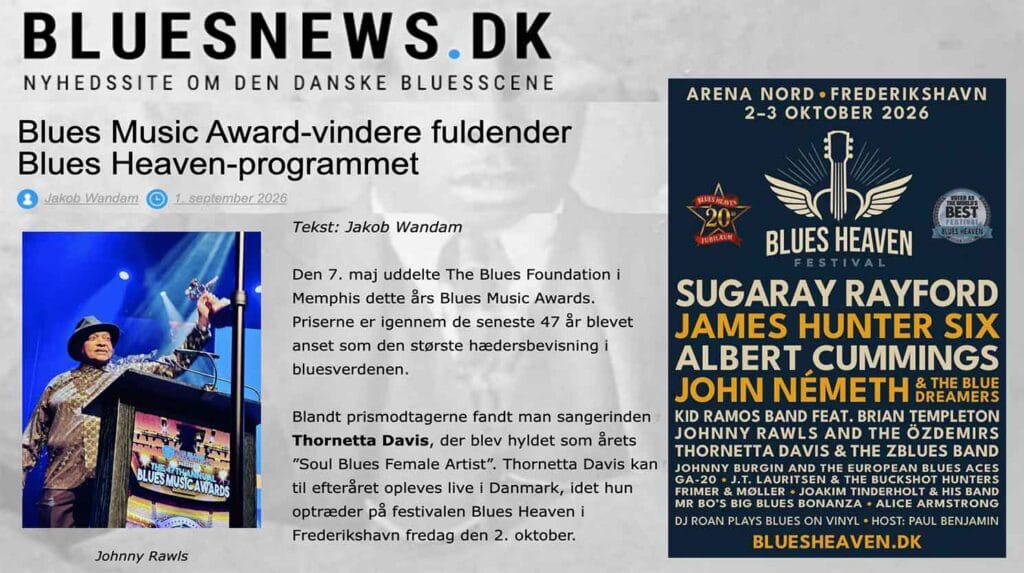 News 2 Artikel i BluesNews om 2026 det endelige lineup